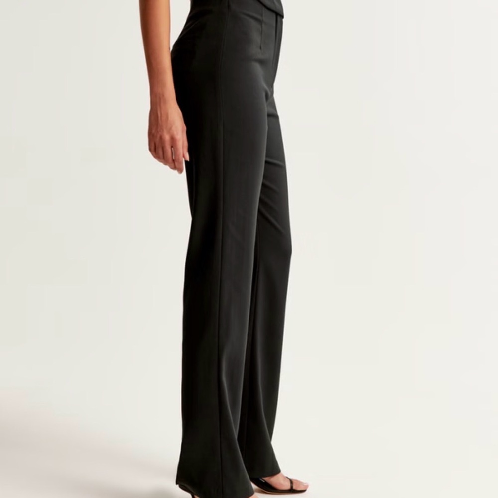 NWT Abercrombie & Fitch Black High Waisted Slim Boot Trousers - Picture 2 of 4